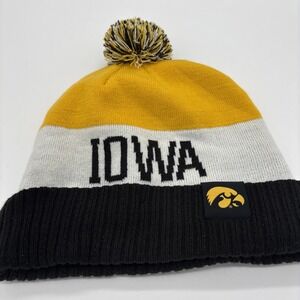 Nike, Iowa Hawkeyes Winter Cap With Beanie On Top.‎ One Size  Euc